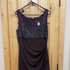 Alex Evenings Dark Purple Maxi Dress